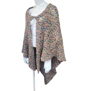 Hand Crafted Crocheted Multicolored Shawl
